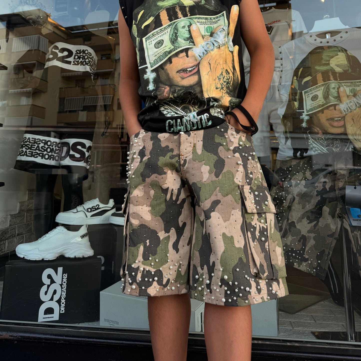 CB SHORT ARMY REBEL - bermuda bimbo - CIANOTIC