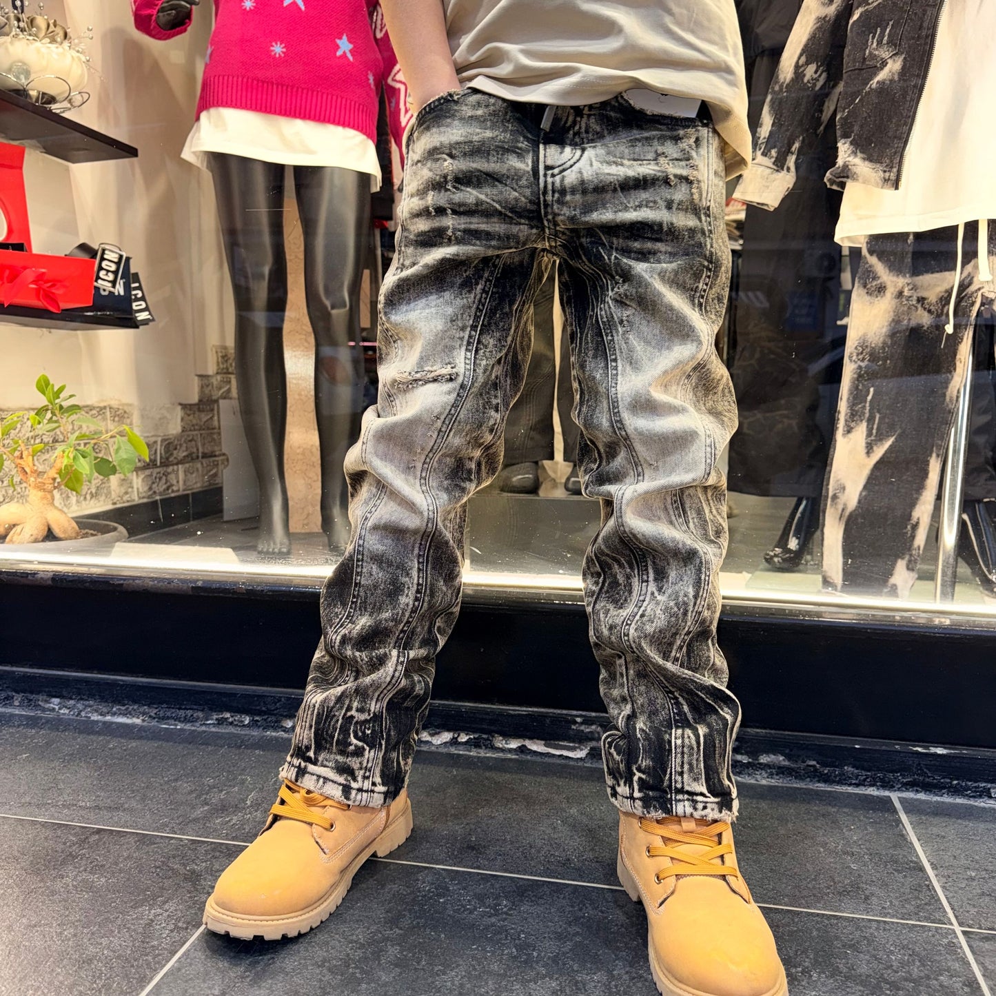 CB BAGGY MB 28 BLACK - JEANS BIMBO - CIANOTIC