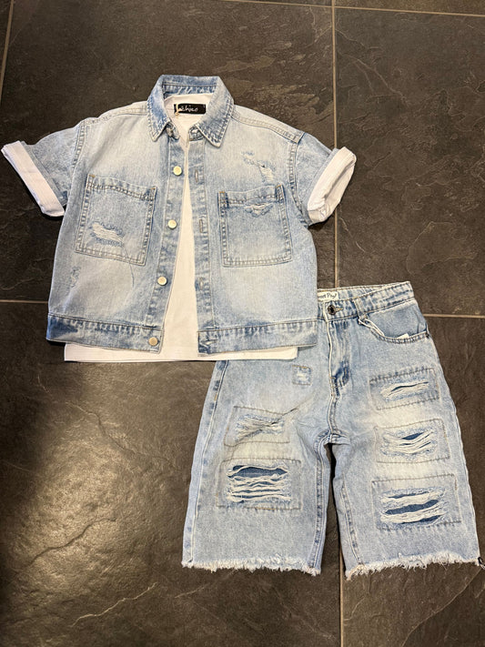 ST-9930 COORDINATO JEANS CHIARO - Coordinato bimbo/junior -