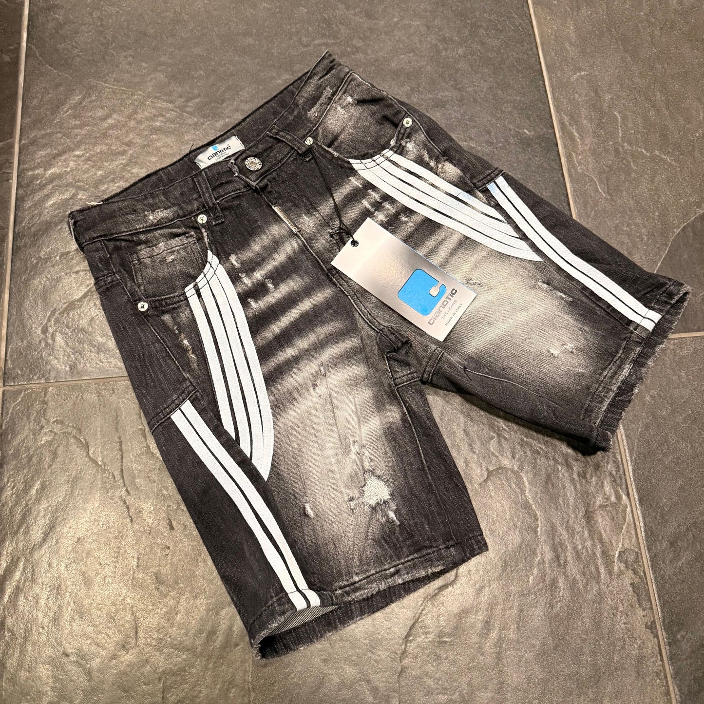CB SHORT STRIPES BLACK - bermuda bimbo - CIANOTIC