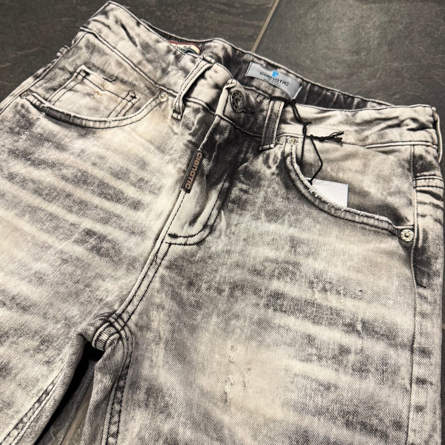 CB BAGGY MARBLE EFFECT BLACK BIMBO - JEANS BIMBO - CIANOTIC