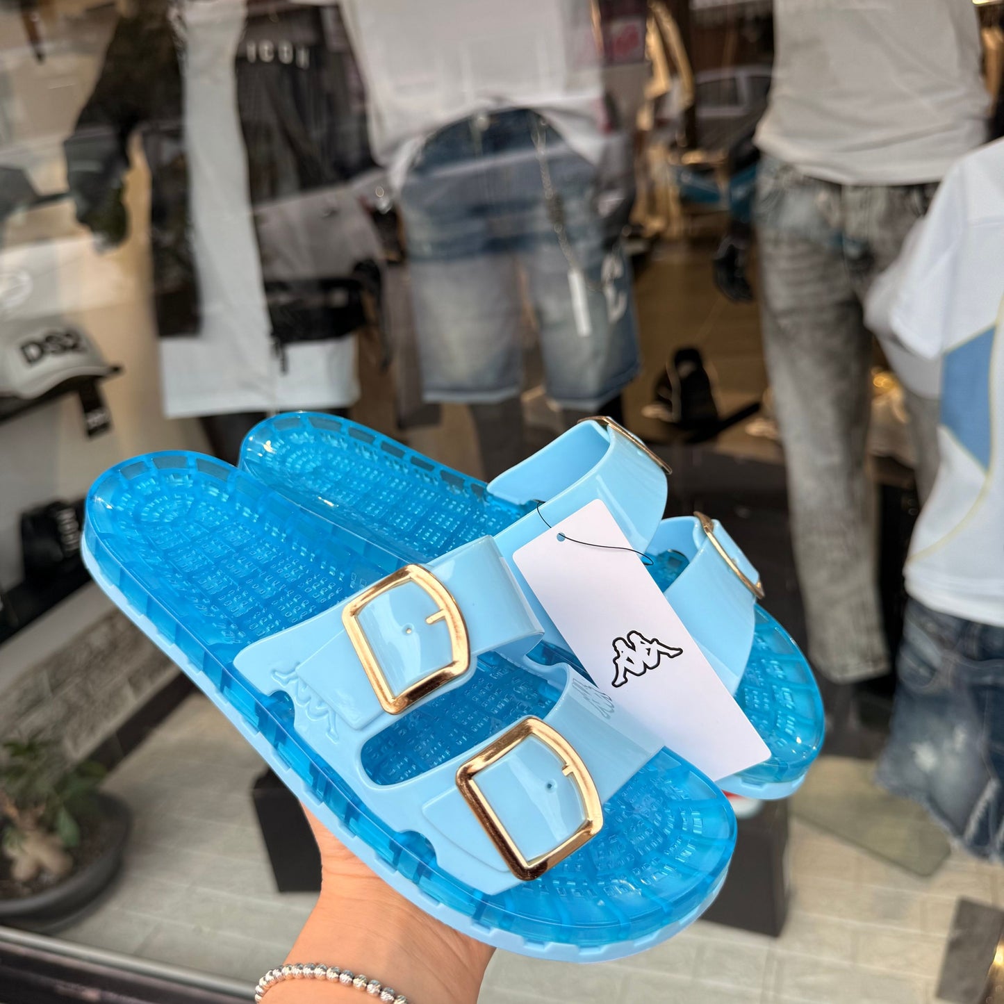 CIABATTE KAPPA AZZURRO - Ciabatte donna -