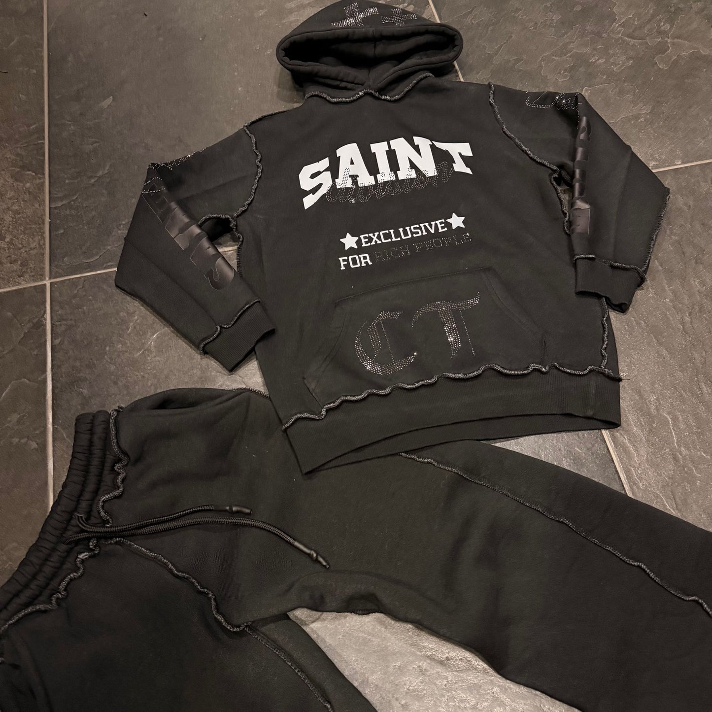 CB TRACKSUIT DIAMOND 1 NERO - tute bimbo - CIANOTIC