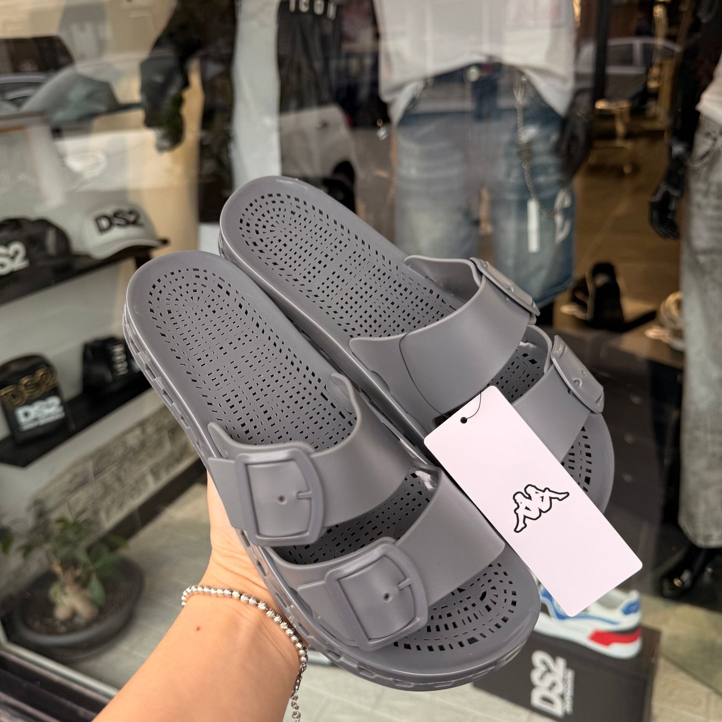 CIABATTE KAPPA GRIGIE - Ciabatte uomo -