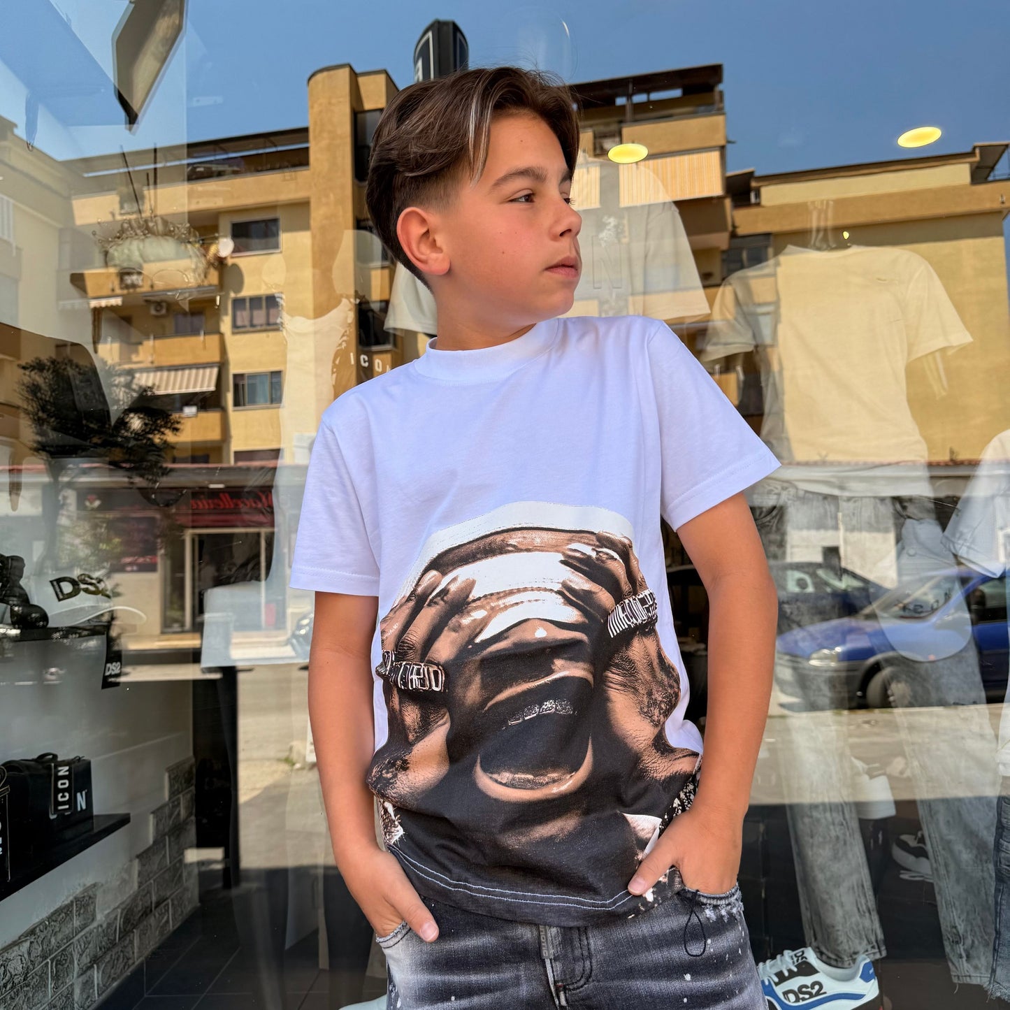 SCREAM T-SHIRT CIANOTIC BIANCA - T-shirt bimbo - CIANOTIC