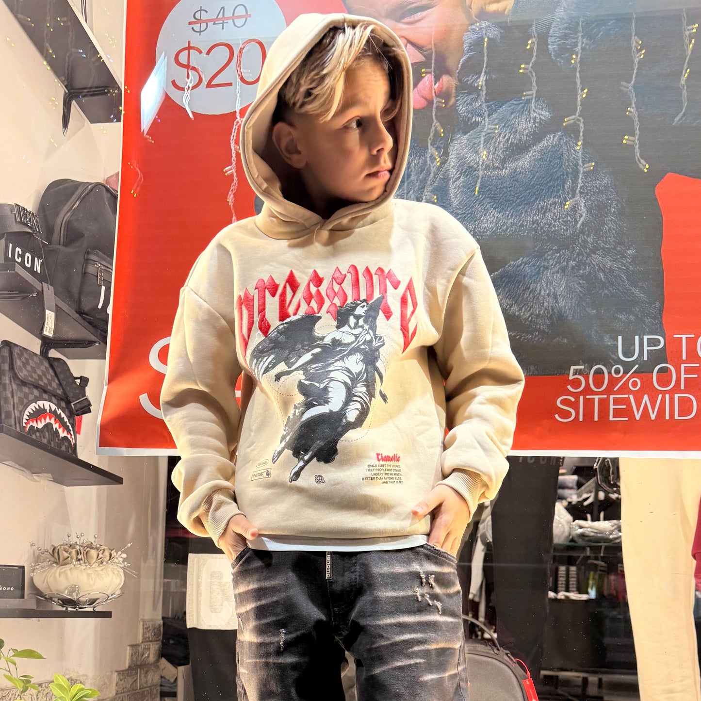 F/PESSURE BEIGE - felpa bimbo - CIANOTIC