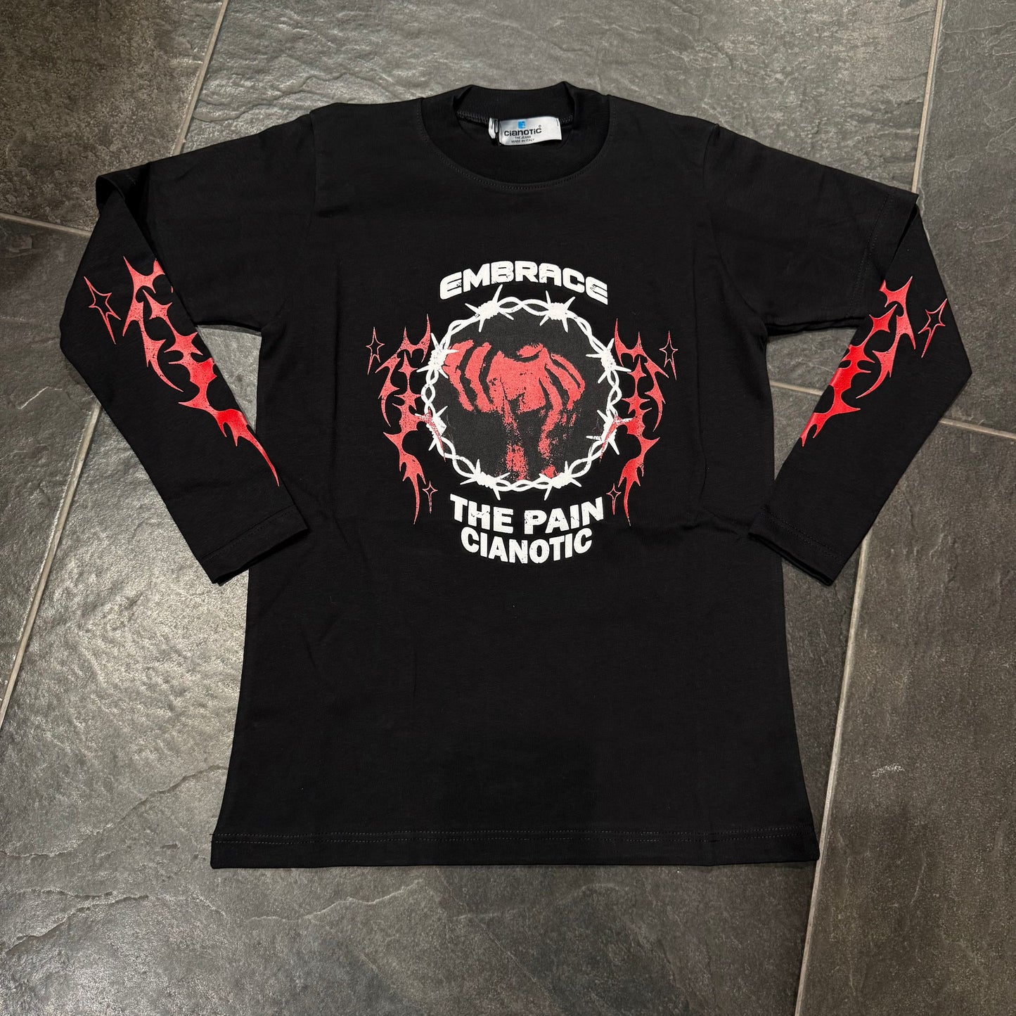 CB LONG SLEEVES/EMBRACE T-SHIRT NERA - T-shirt bimbo - CIANOTIC