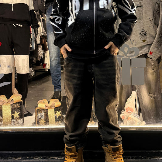 J841 JEANS BAMBINO NERO - JEANS BIMBO - IO CHICO