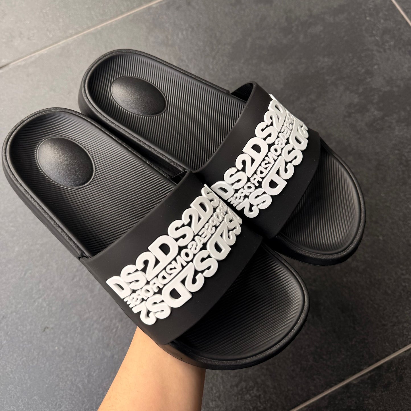 DS2S20 CIABATTE DS2 NERE - Ciabatte uomo - DROP SEASON 2
