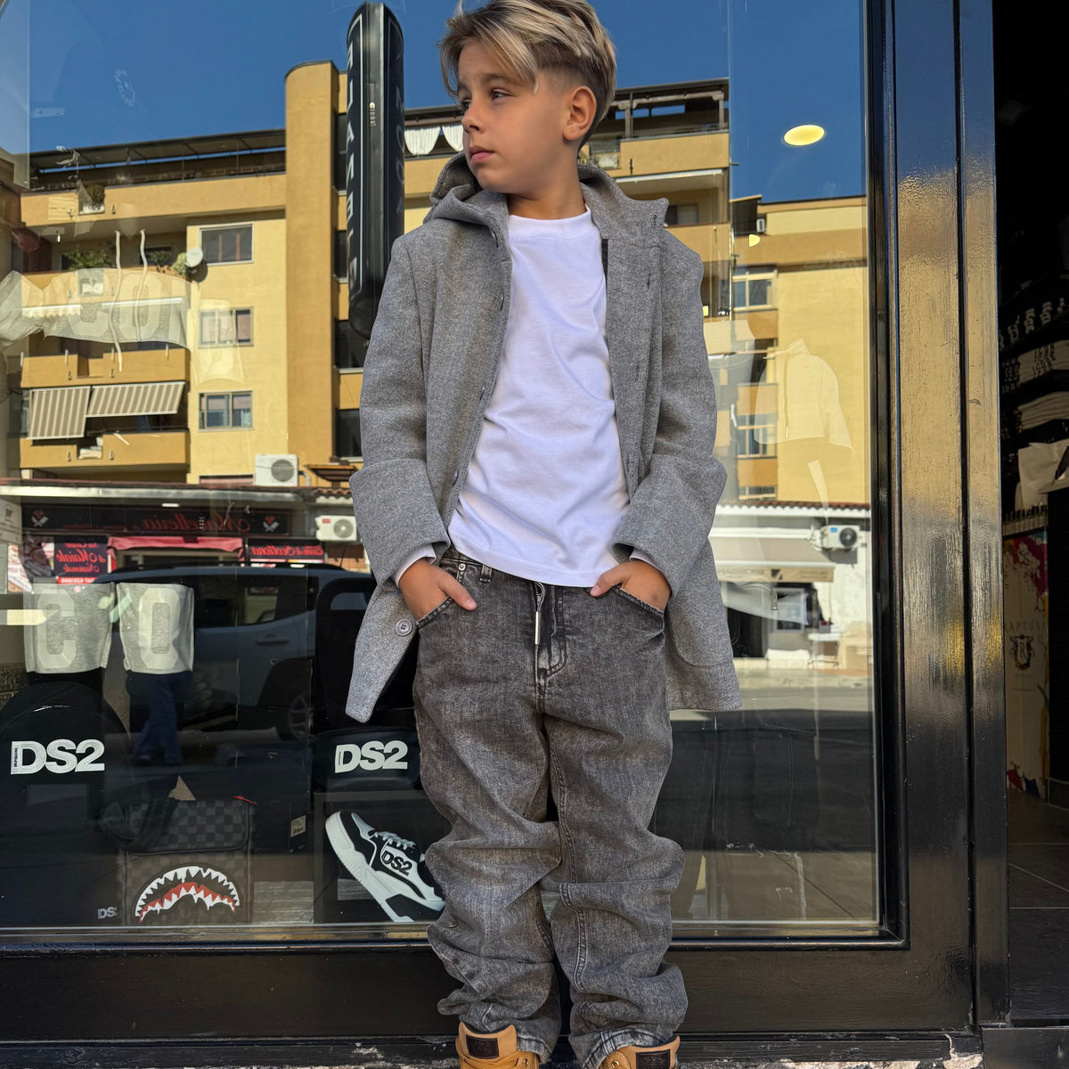 BO-CAP CAPPOTTO GRIGIO BIMBO - GIUBBINO BIMBO -