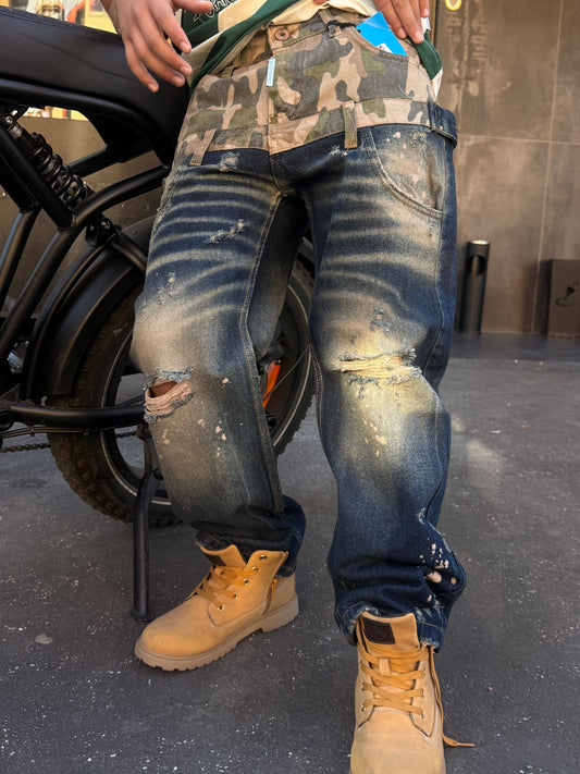 CB BAGGY 552 ARMY BLU - JEANS BIMBO - CIANOTIC