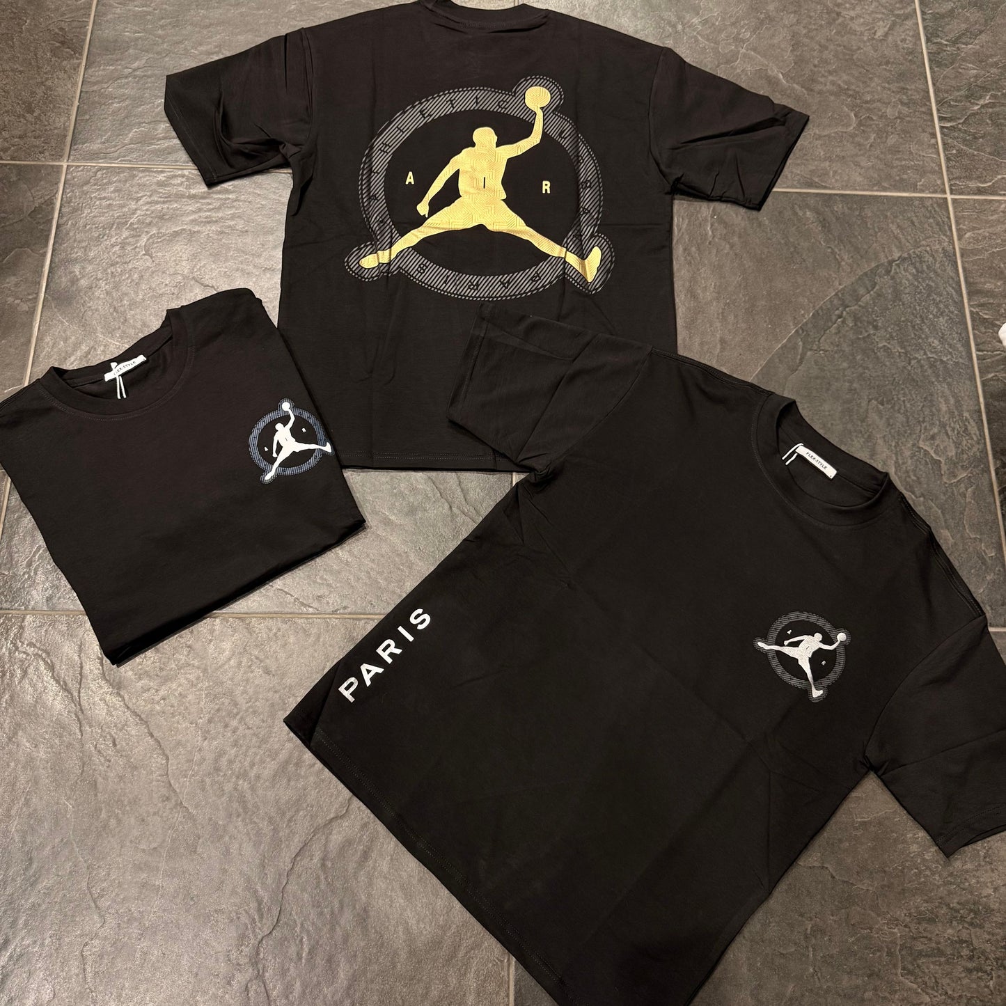 QQ-2089 T-SHIRT UOMO NERO/ORO - T-shirt uomo -