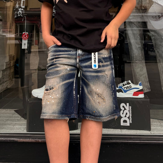 CB SHORT CANNES BLUE SABBIATO - short bimbo - CIANOTIC