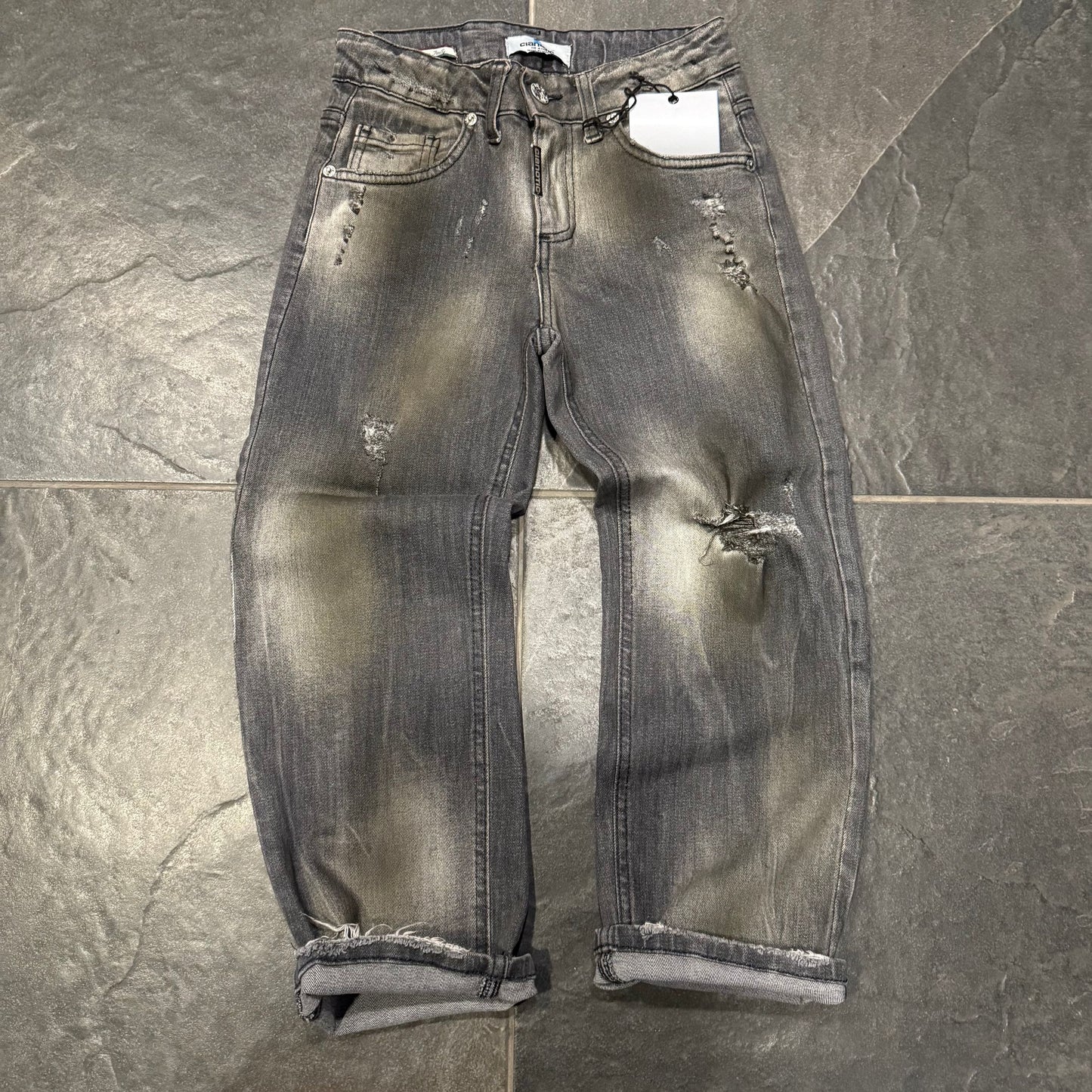 CB BAGGY SPIDER EFFECT BLACK - JEANS BIMBO - CIANOTIC