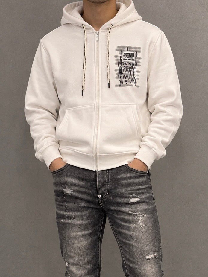7525 FELPA UOMO BIANCA - FELPA UOMO -