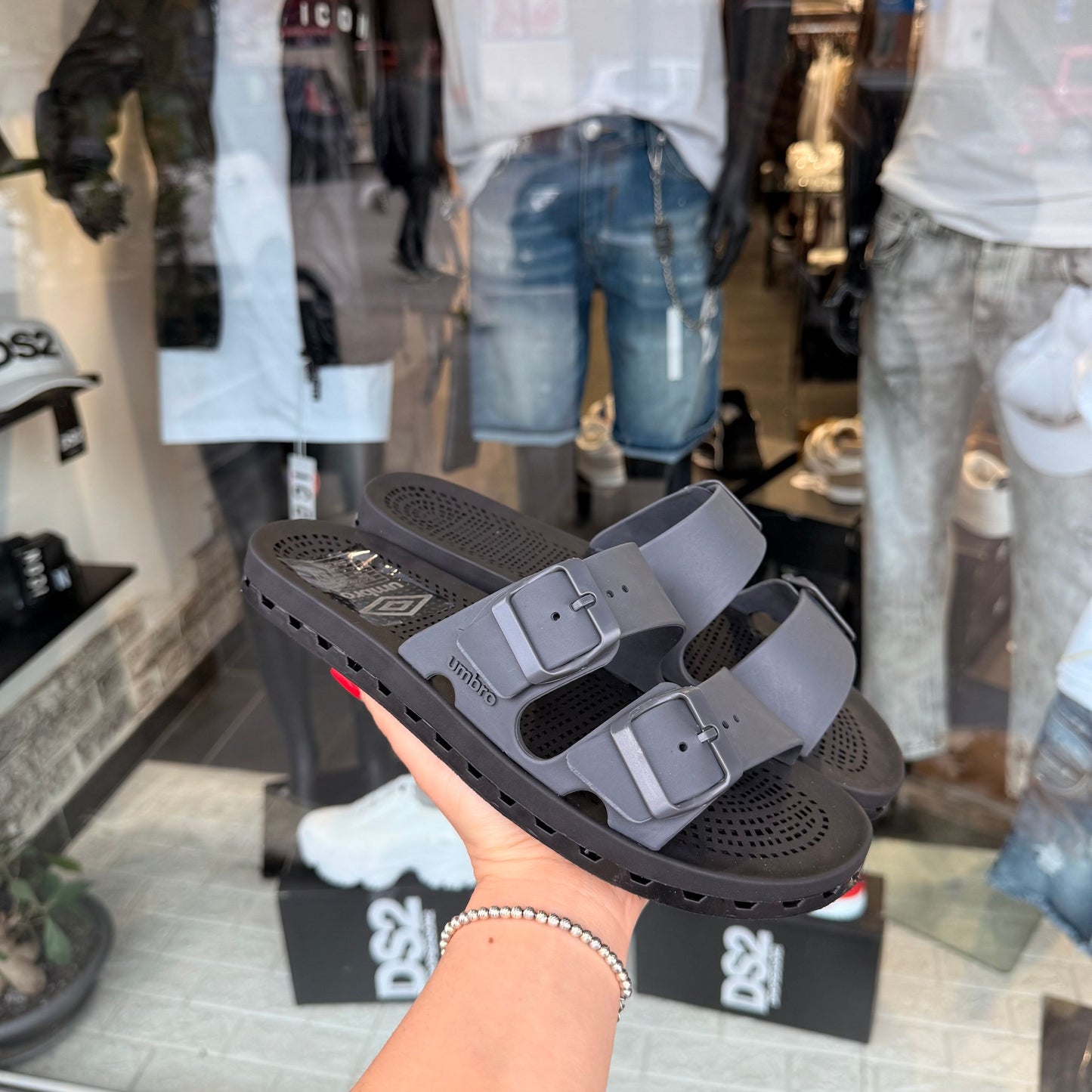 CIABATTE UMBRO GRIGIO/NERO - Ciabatte uomo -