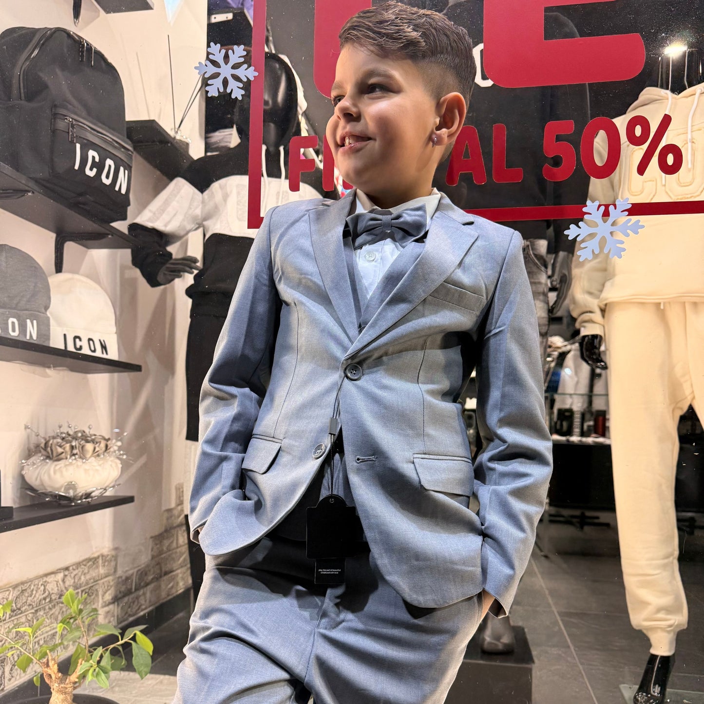 COMPLETO CLASSICO BIMBO GRIGIO - Completi classici bimbo -