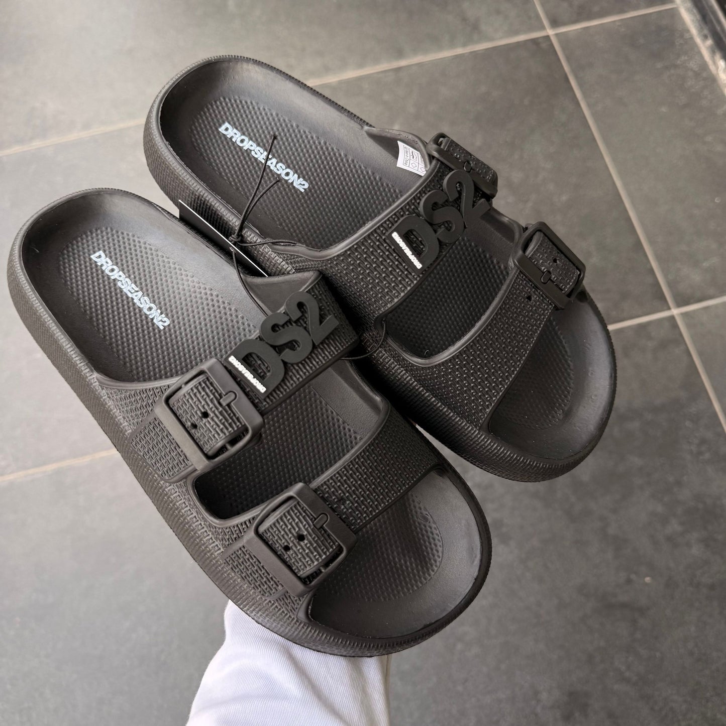 DS2S21 CIABATTE DS2 NERE - Ciabatte uomo - DROP SEASON 2