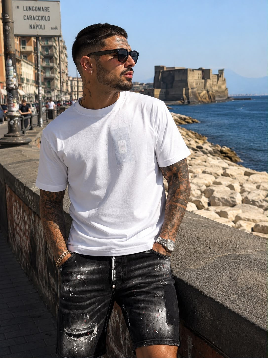 T/COLLO ALTO REGULAR BIANCA - T-shirt uomo - CIANOTIC