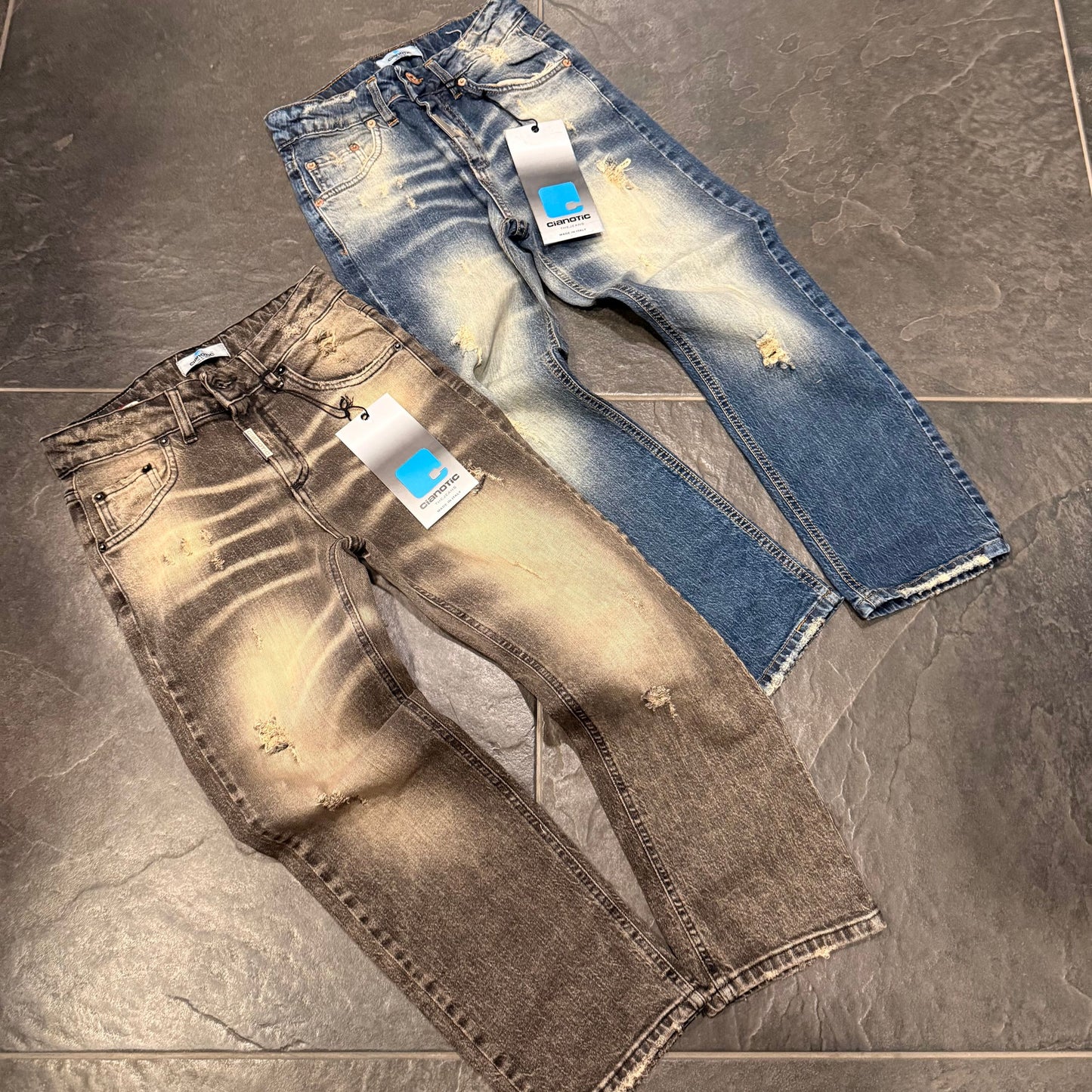 CB BAGGY 02 SABBIATO BLACK - JEANS BIMBO - CIANOTIC
