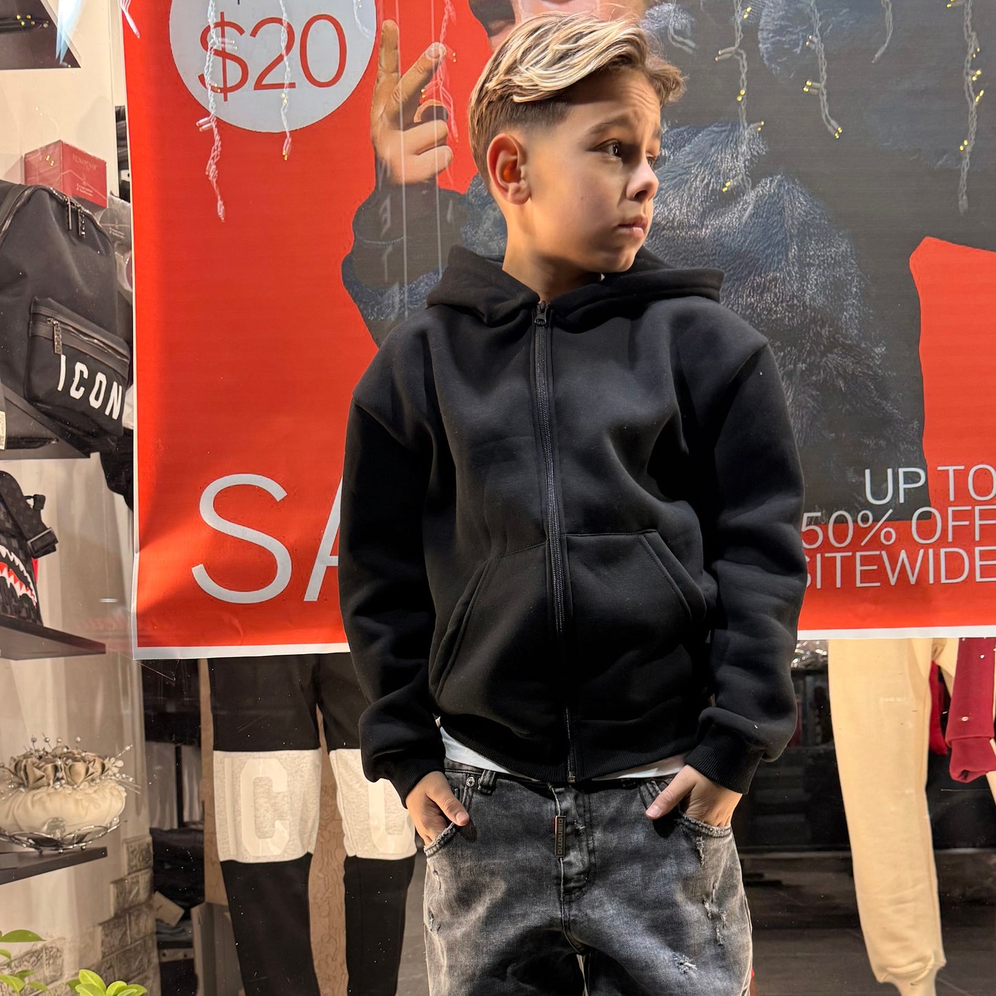 F/ZIP MONEY NERO - felpa bimbo - CIANOTIC