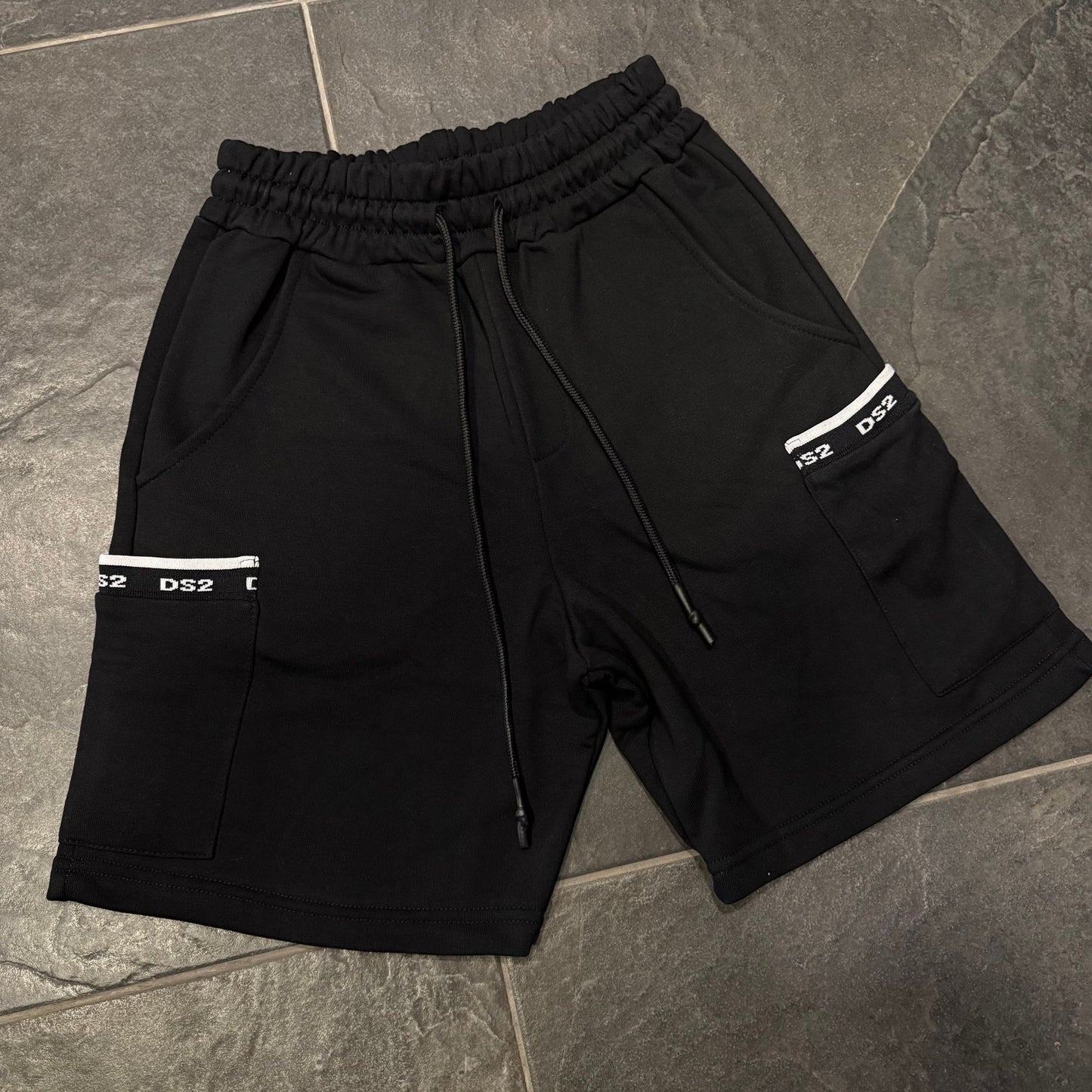 SS26301 BERMUDA CARGO DS2 NERO - bermuda uomo - DROP SEASON 2