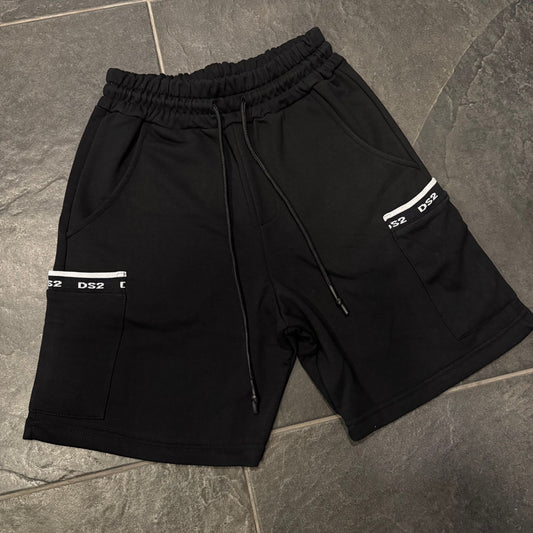 SS26301 BERMUDA CARGO DS2 NERO - bermuda uomo - DROP SEASON 2
