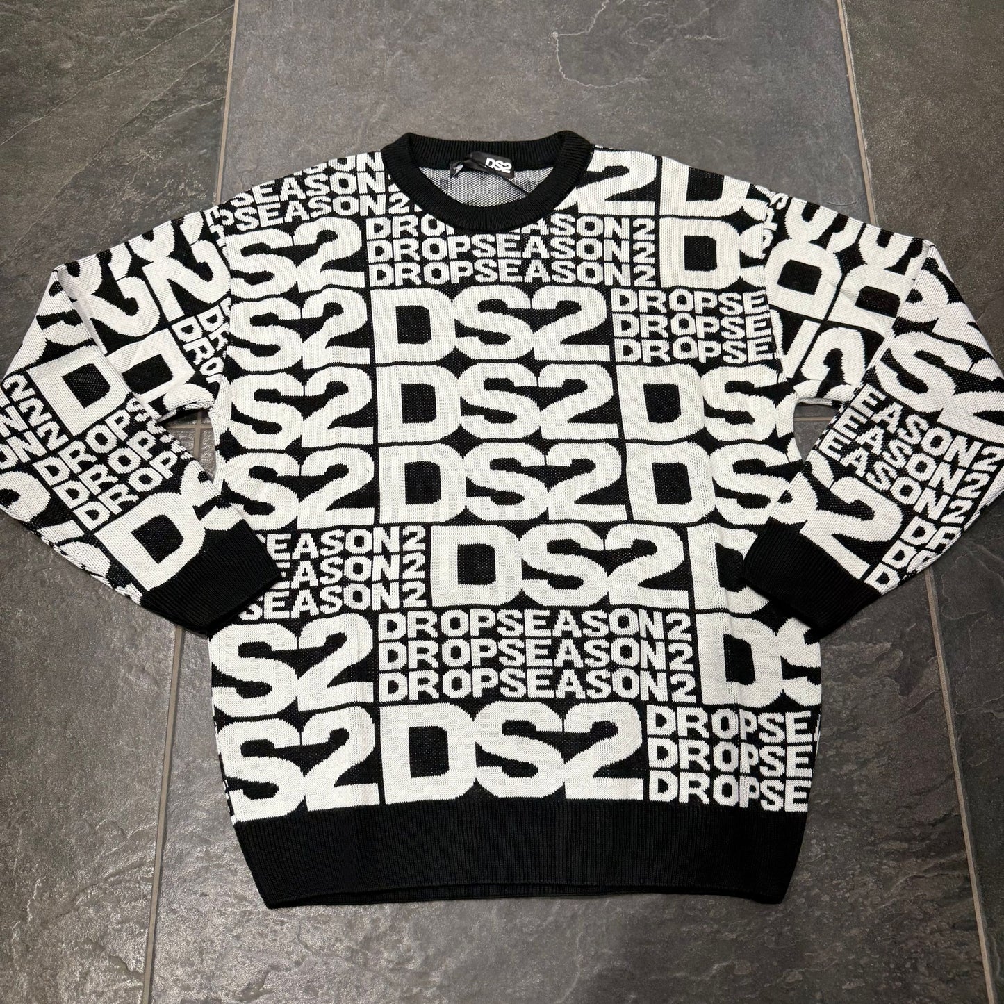 FW25246 MAGLIONCINO DS2 NERO - Maglieria uomo - DROP SEASON 2