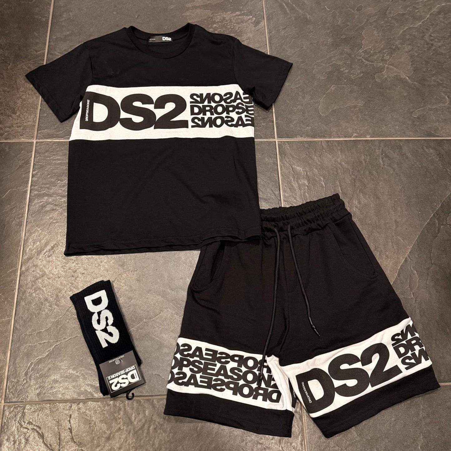 SS26214 COMPLETO DS2 NERO/BIANCO - Completo uomo - DROP SEASON 2