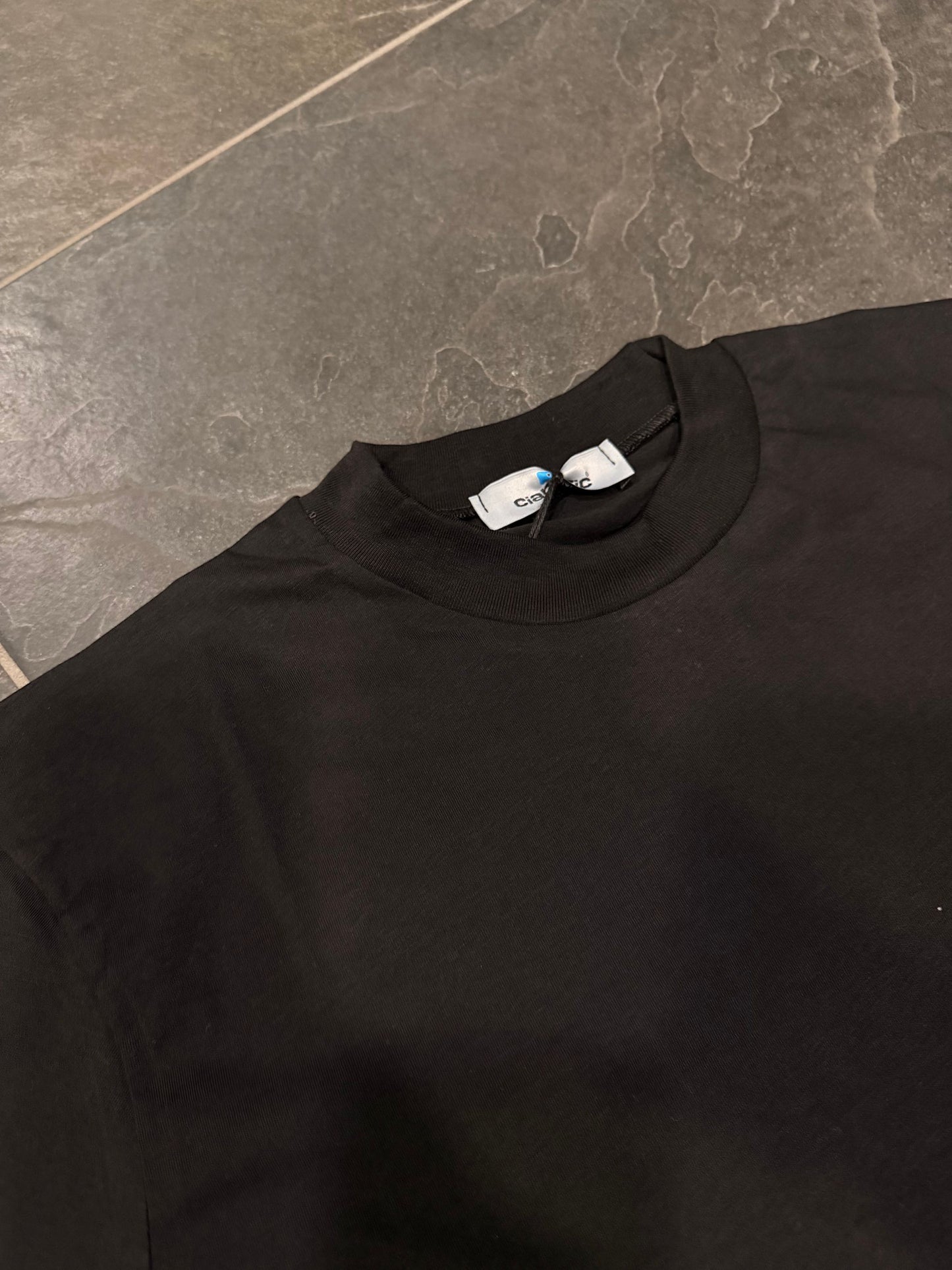 T/COLLO ALTO REGULAR NERA - T-shirt uomo - CIANOTIC