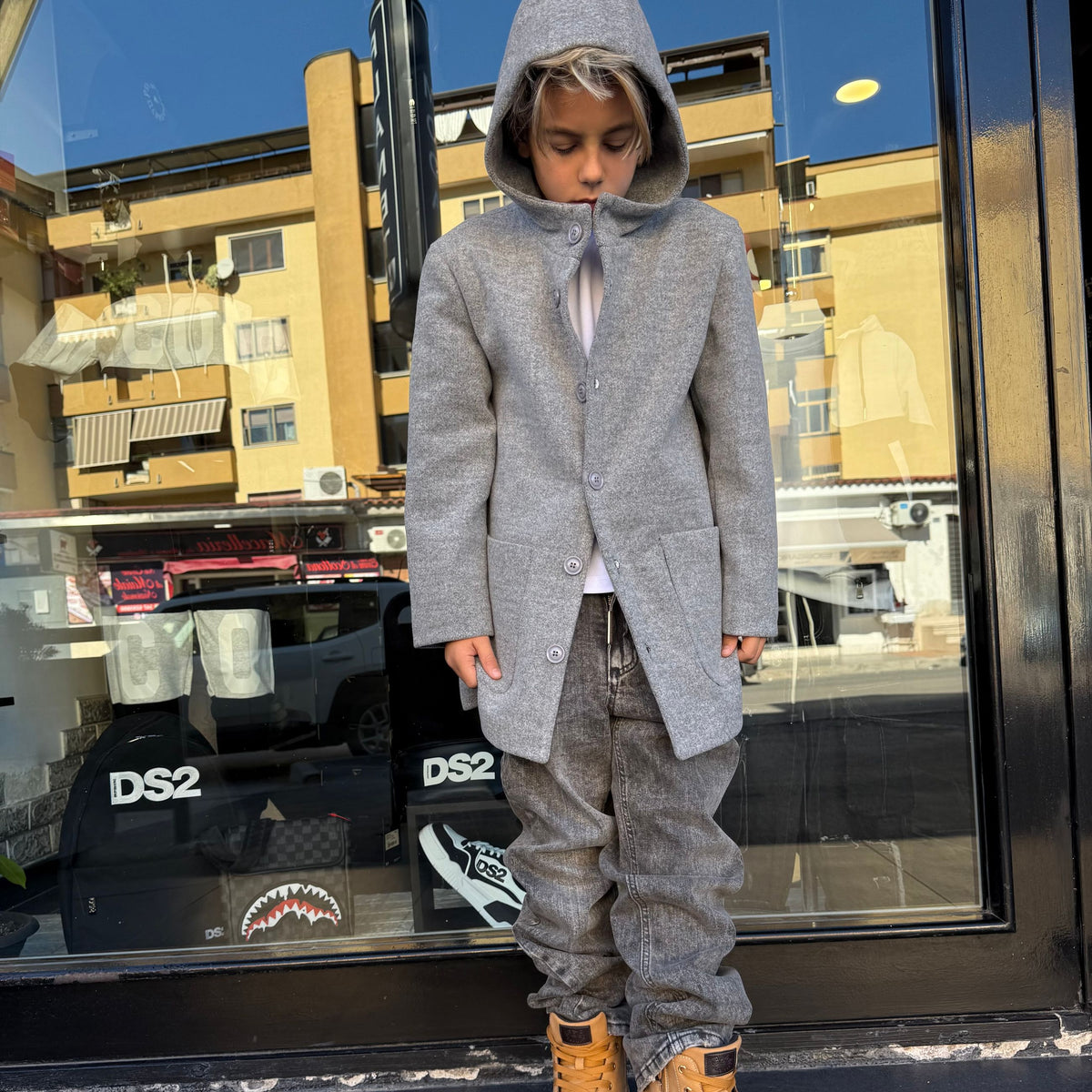 BO-CAP CAPPOTTO GRIGIO BIMBO - GIUBBINO BIMBO -