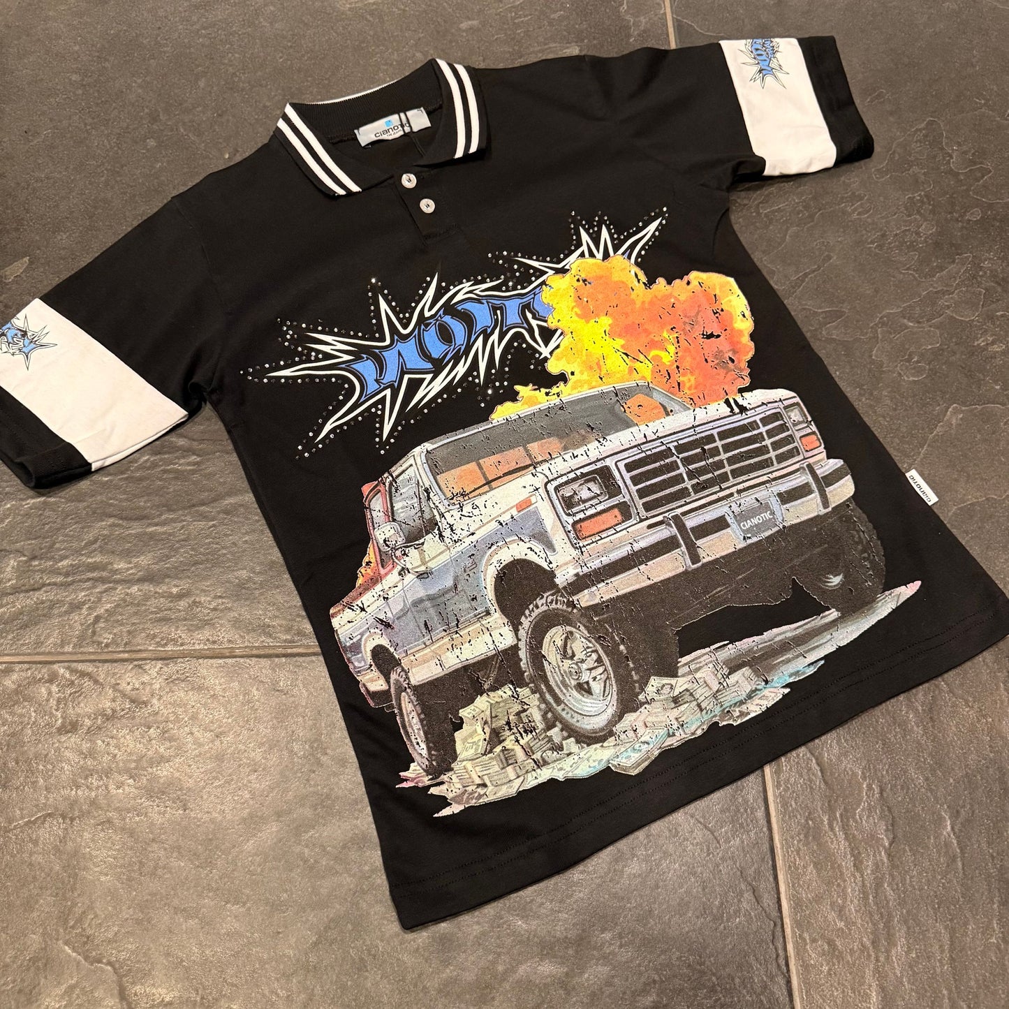 CB MONEY POLO NERA - T-shirt bimbo - CIANOTIC