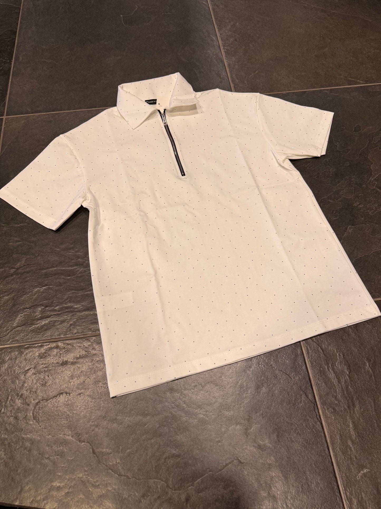17337 T-SHIRT BRILLANTINATA BIANCA - T-shirt uomo -