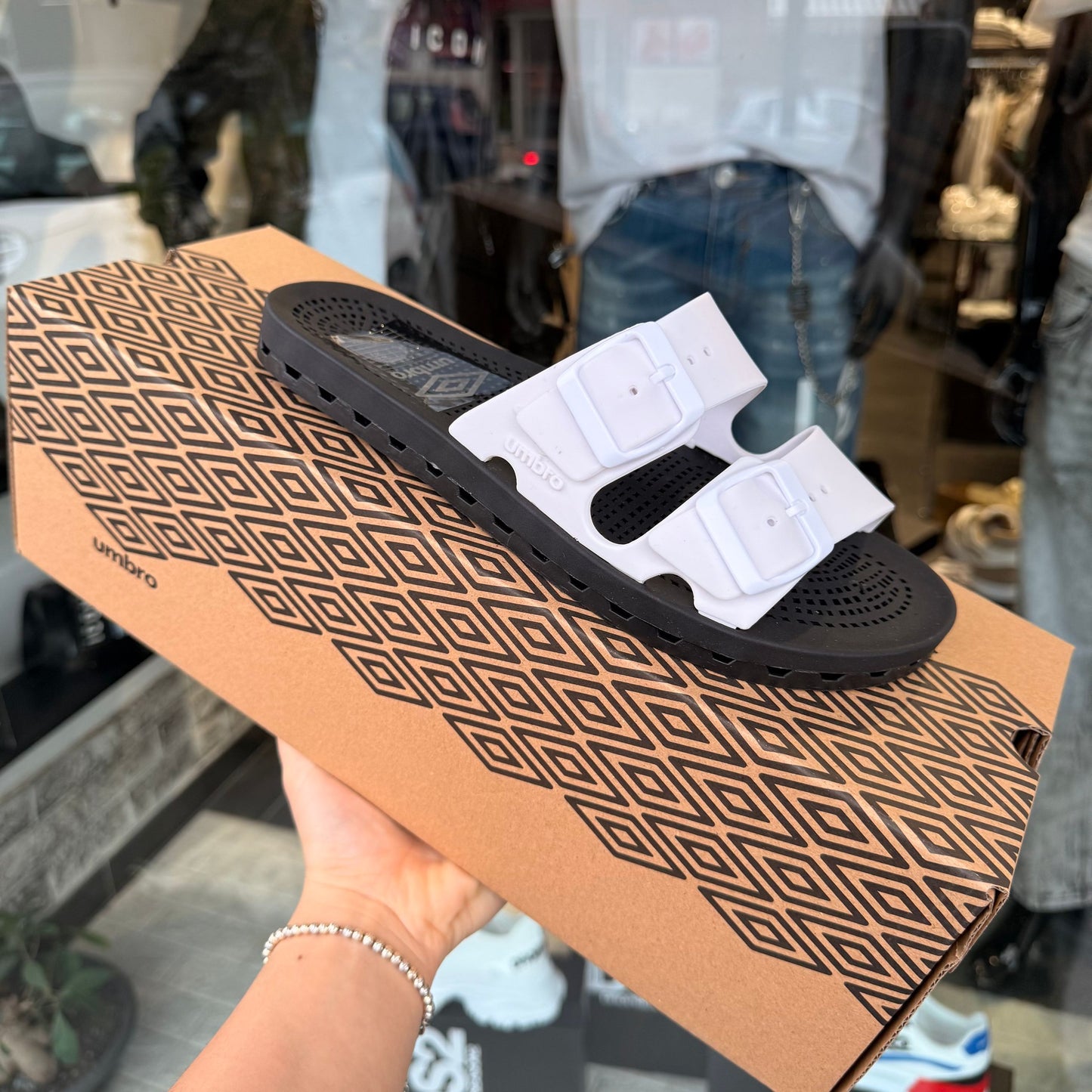 CIABATTE UMBRO BIANCO/NERO - Ciabatte uomo -