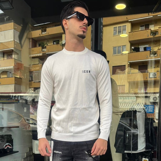 ICUF2W6M003 MAGLIONCINO ICON BIANCO - Maglieria uomo - icon
