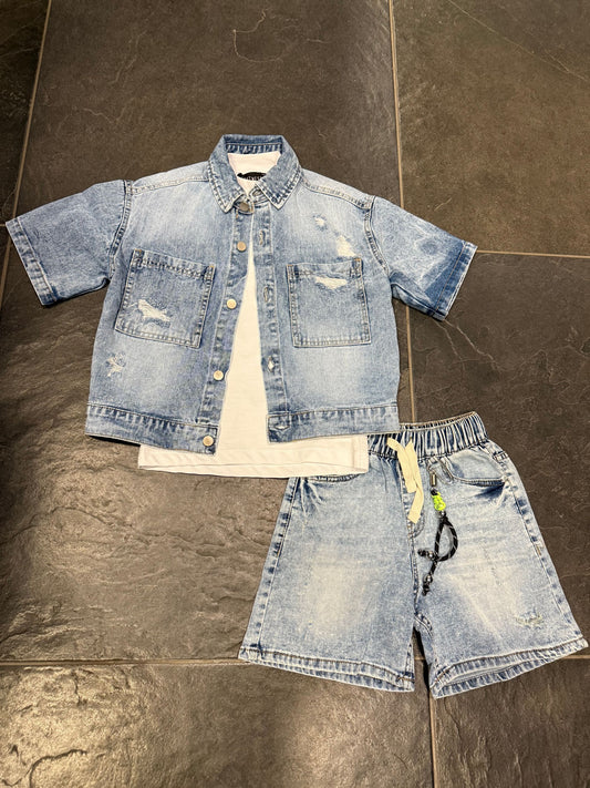 ST-9922 COORDINATO JEANS SCURO - Coordinato bimbo/junior -