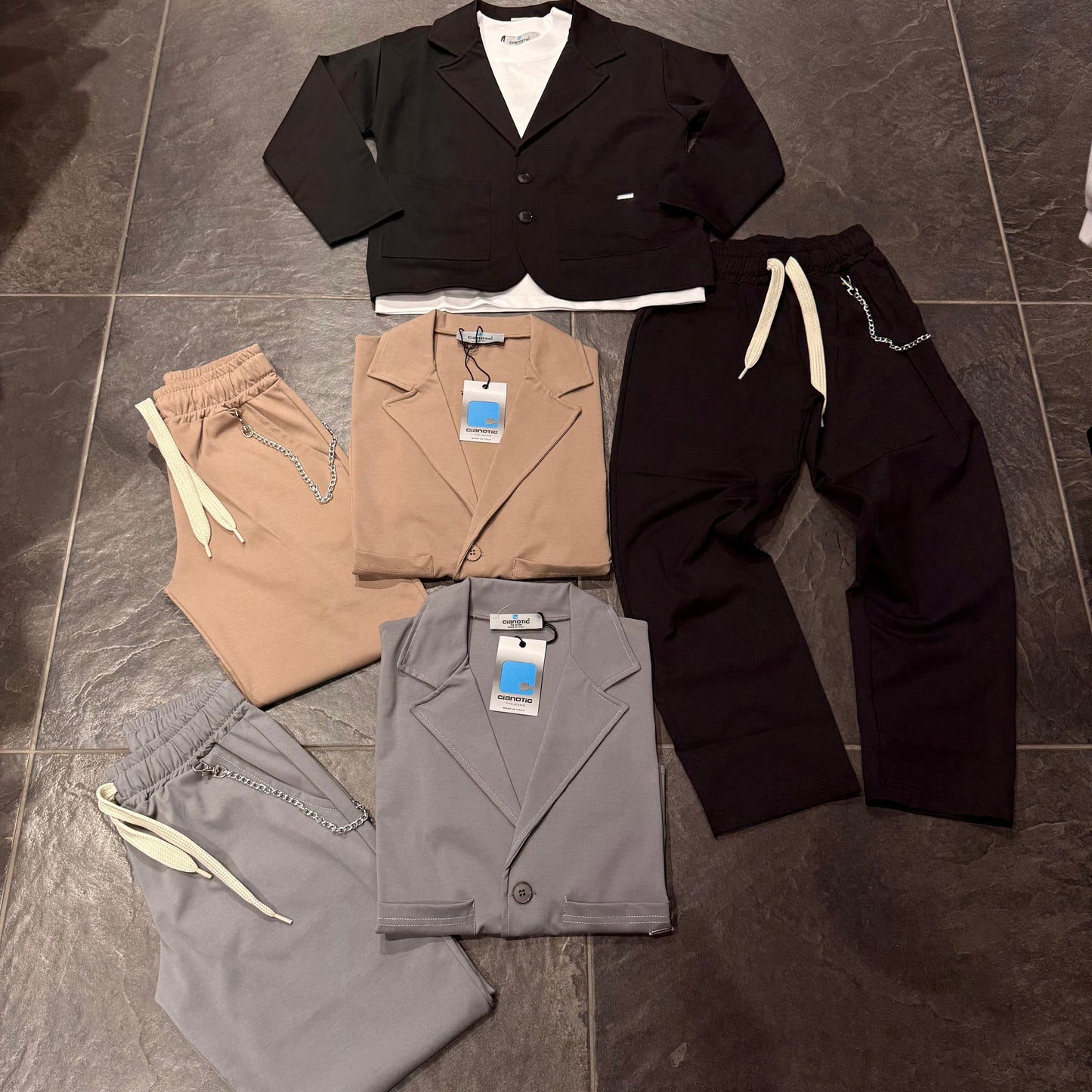 200285 CORDSET GRIGIO - Completo bimbo - CIANOTIC