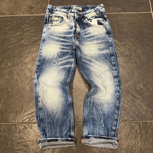 CB BAGGY MARBLE EFFECT BLU JEANS BIMBO - JEANS BIMBO - CIANOTIC