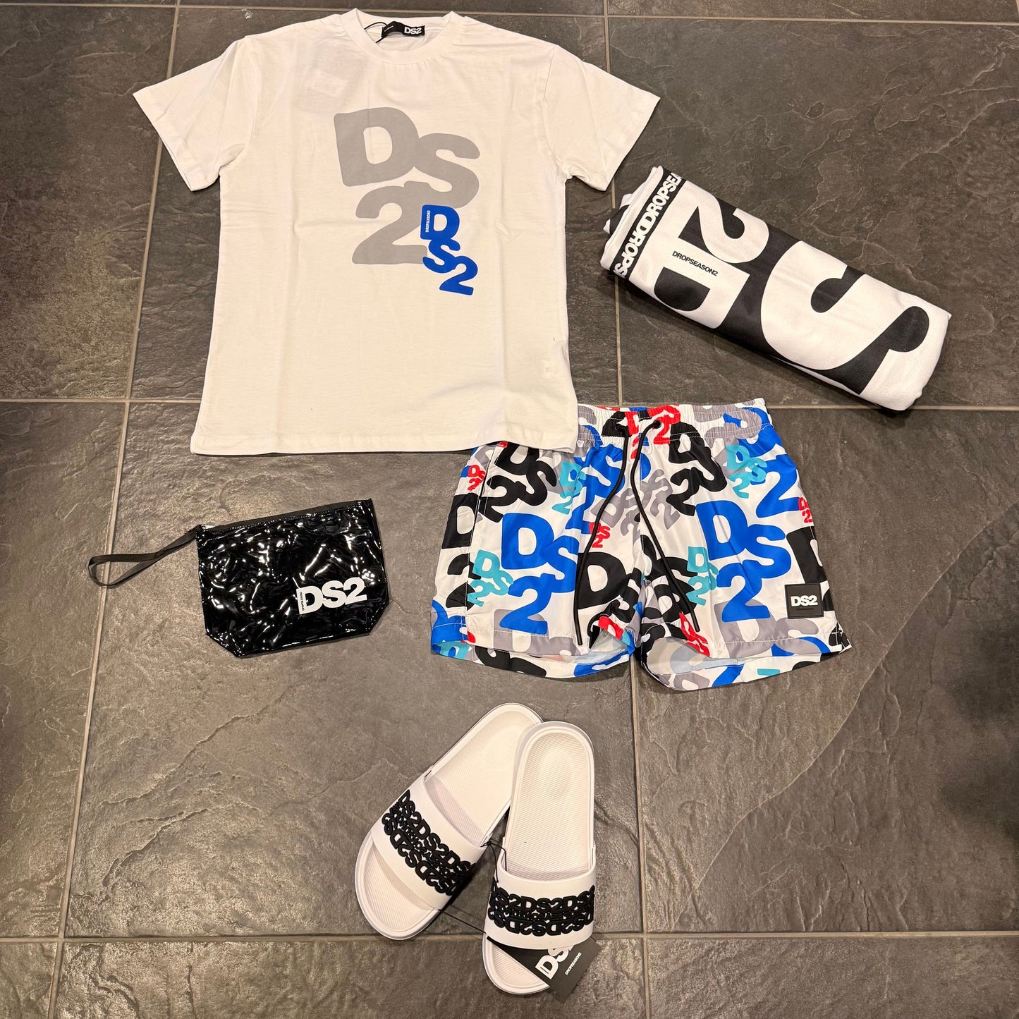SS26B11 COSTUME BIANCO MULTICOLOR - Costume uomo - DROP SEASON 2