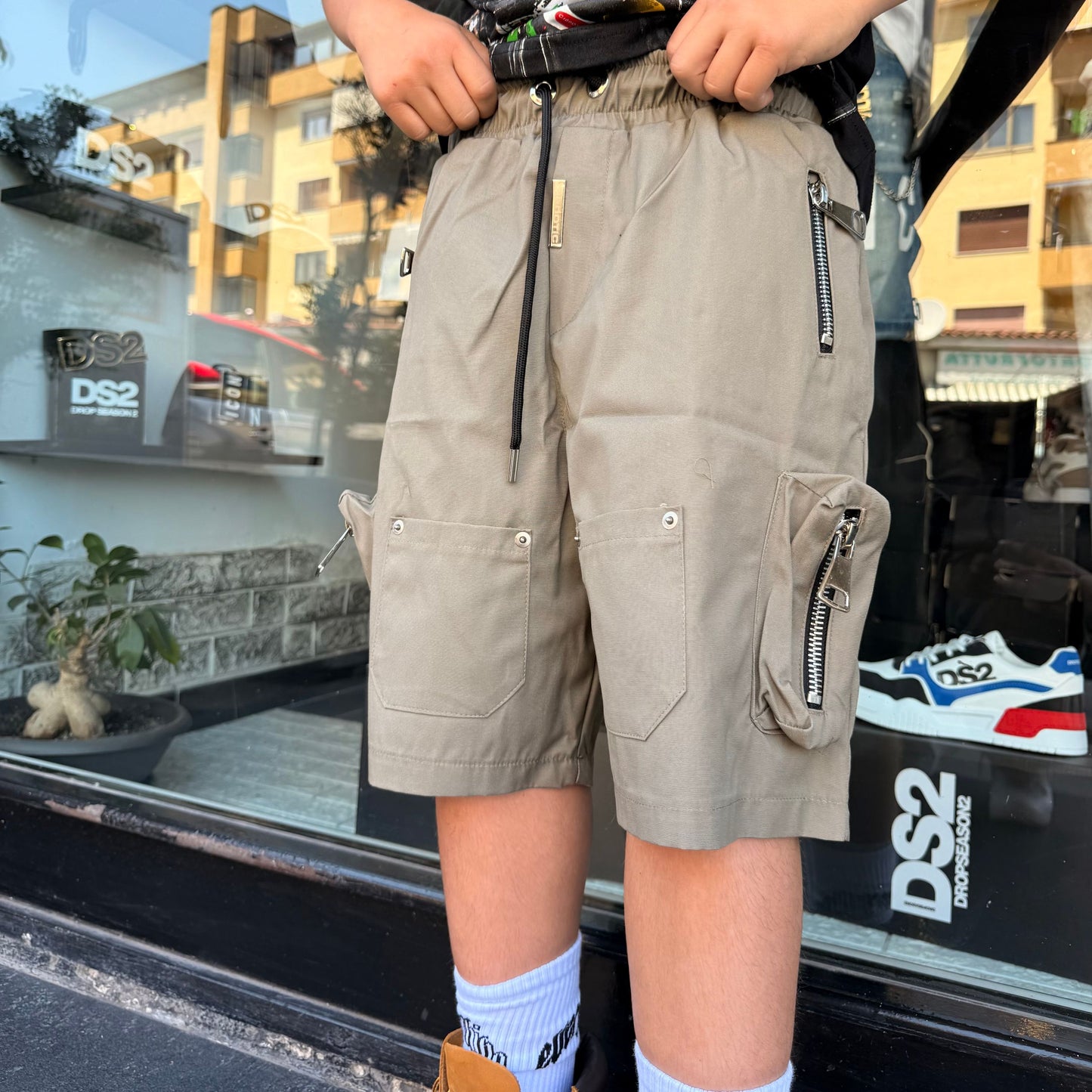 CB.INDUSTRIAL PATCH SHORT FANGO - short bimbo - CIANOTIC