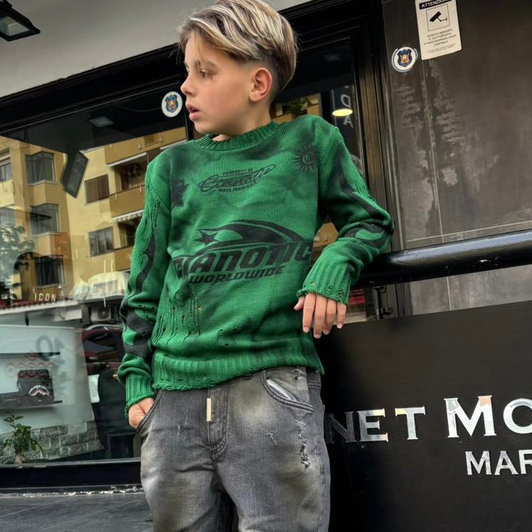 CB ML/WORLDWIDE MAGLIONCINO BIMBO VERDE -  - CIANOTIC