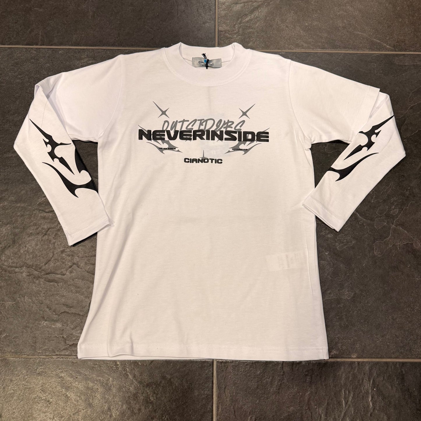 CB LONG SLEEVES NEVER BIANCA - T-shirt bimbo - CIANOTIC