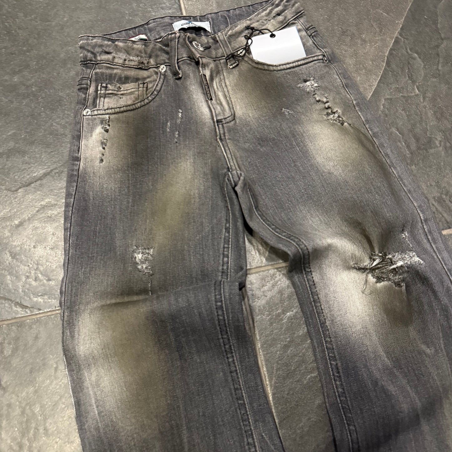 CB BAGGY SPIDER EFFECT BLACK - JEANS BIMBO - CIANOTIC