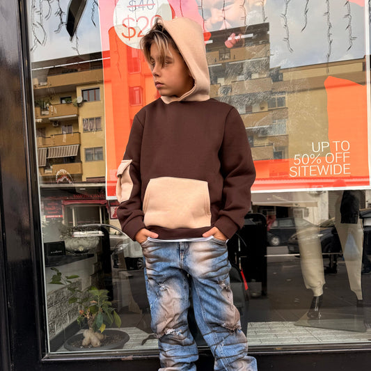 CB F/CL CONTRAST MORO/BEIGE - felpa bimbo - CIANOTIC