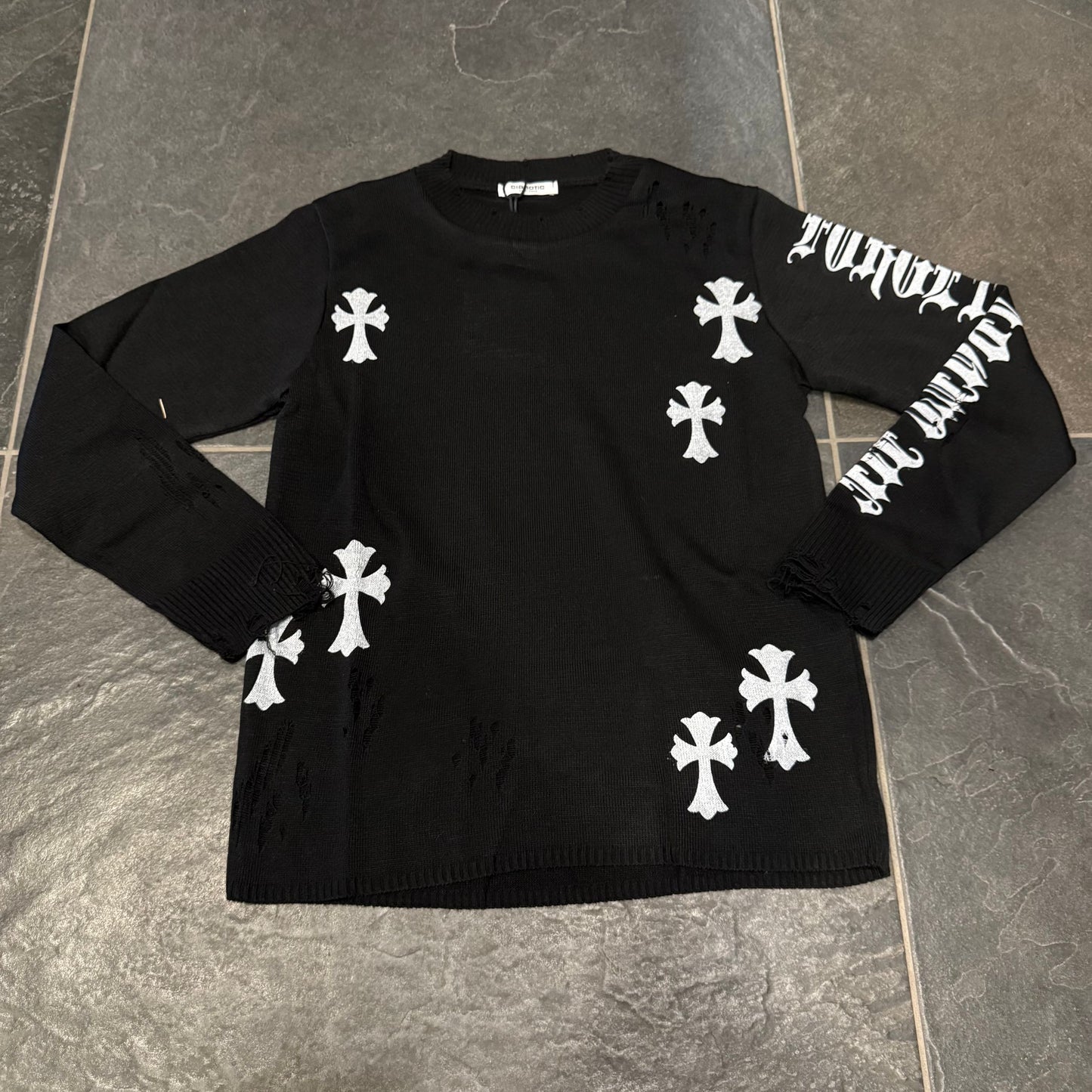 CB ML/CROSS MAGLIA IN FILO NERA BIMBO - maglieria bimbo - CIANOTIC