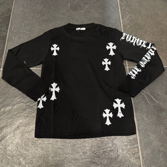 CB ML/CROSS MAGLIA IN FILO NERA BIMBO - maglieria bimbo - CIANOTIC