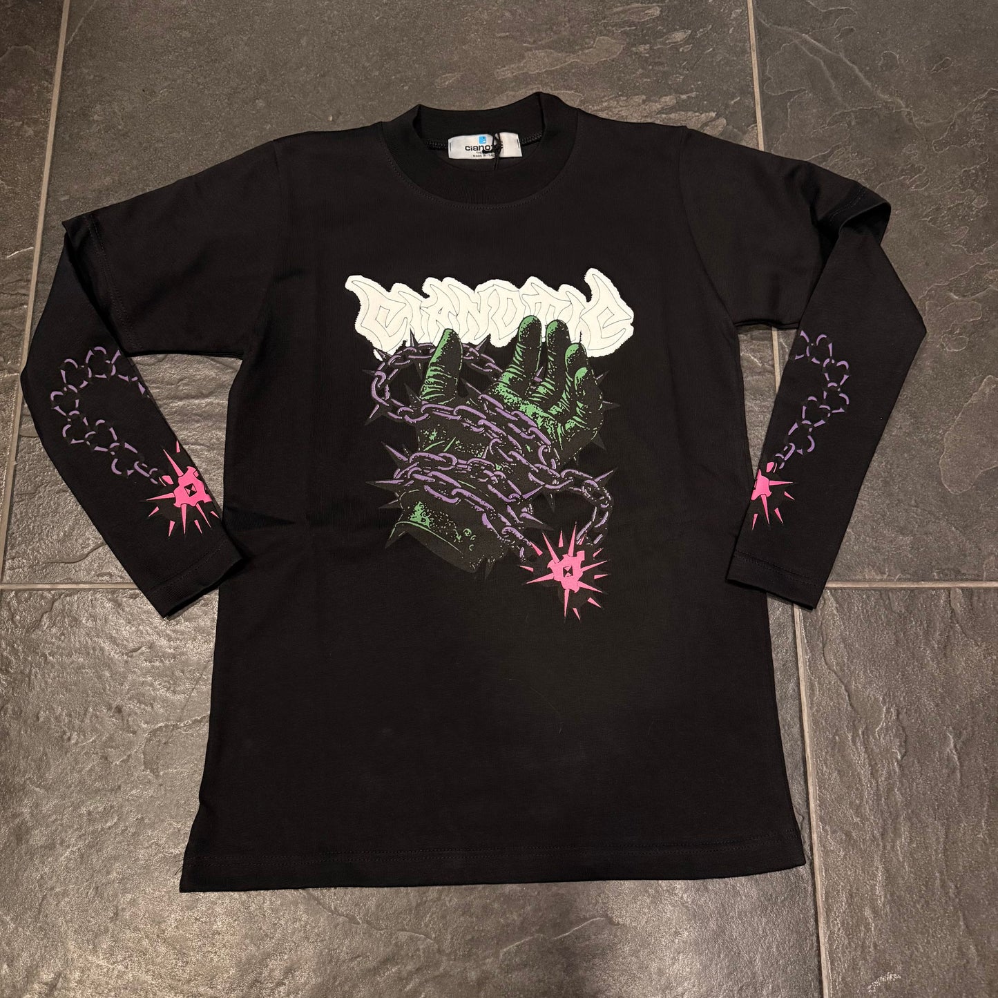 CB LONG SLEEVES GRIP FORCE NERA - T-shirt bimbo - CIANOTIC