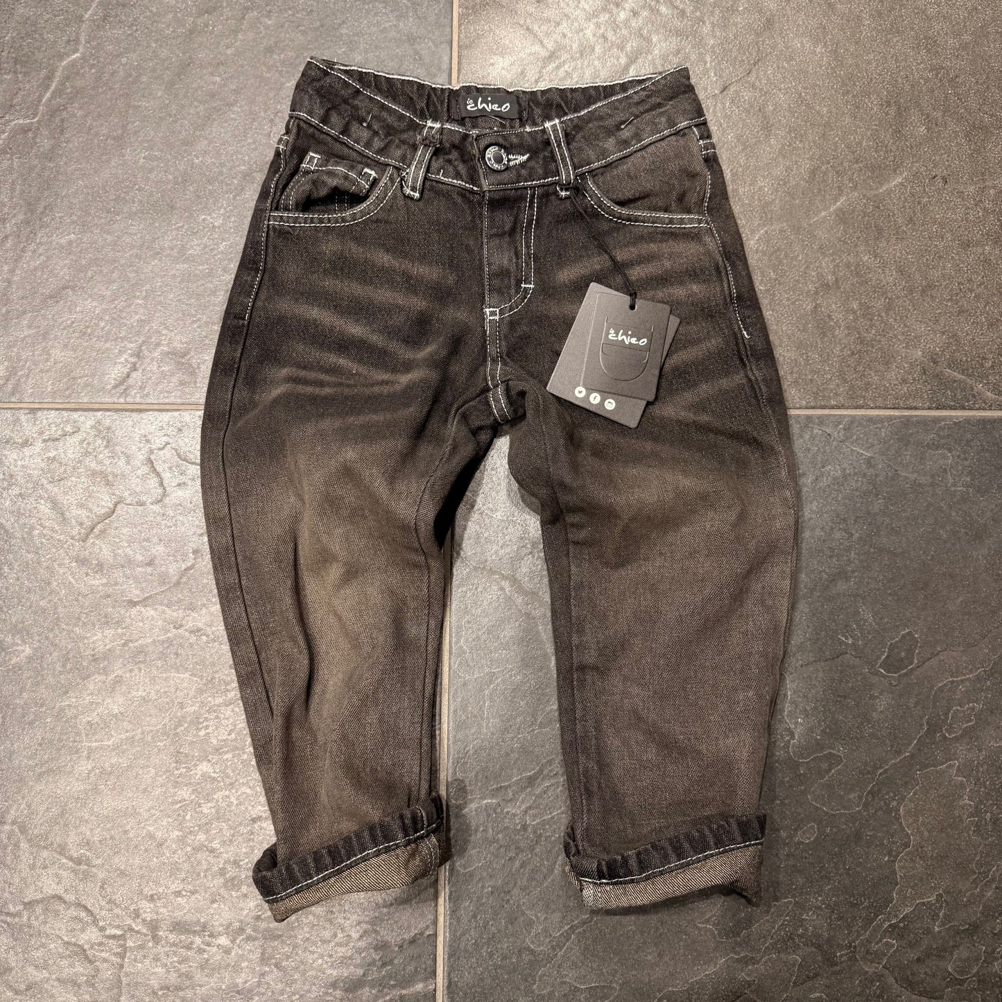 J841 JEANS BAMBINO NERO - JEANS BIMBO - IO CHICO