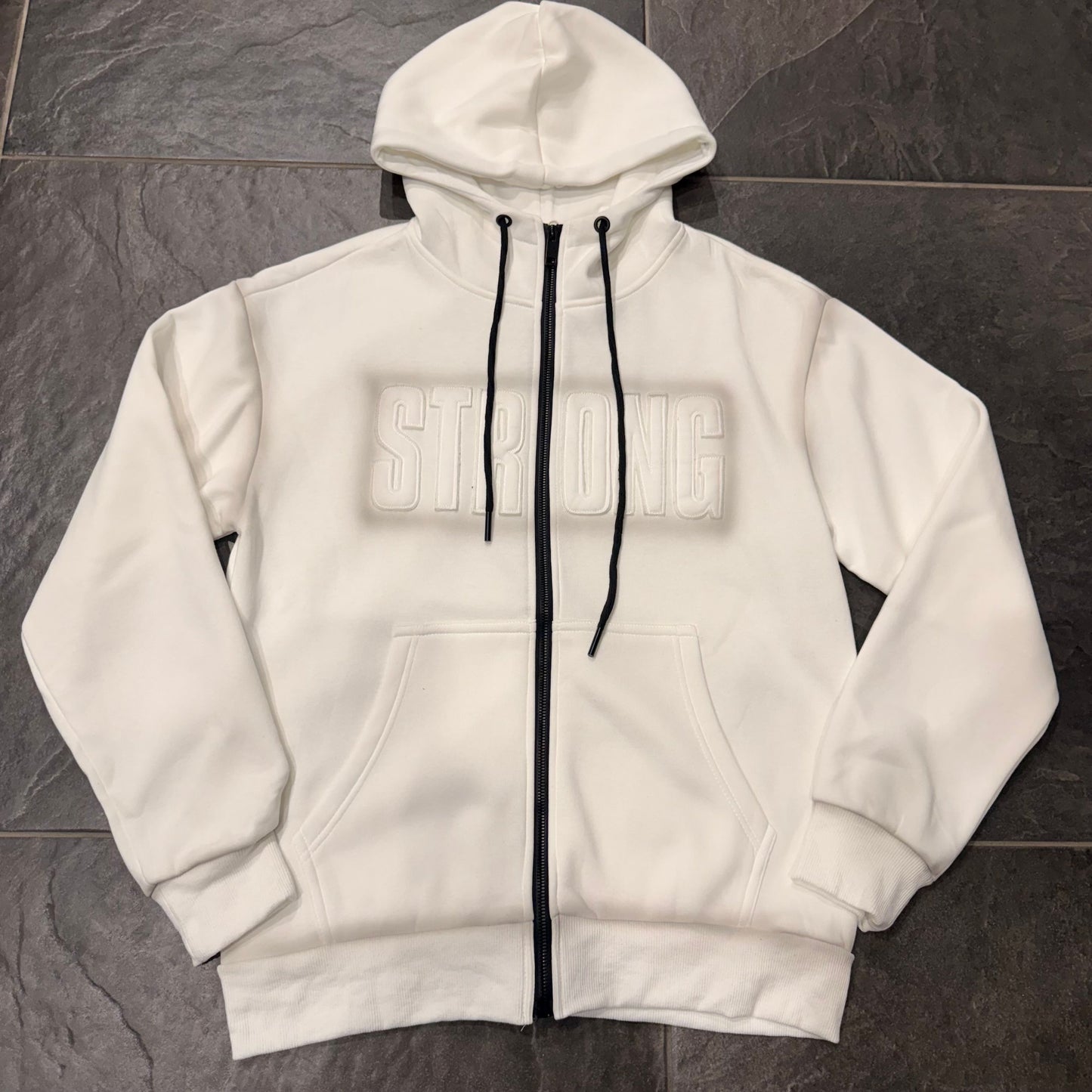 F-972 FELPA ZIP BIANCA - Felpe uomo -