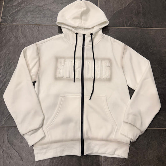 F-972 FELPA ZIP BIANCA - Felpe uomo -